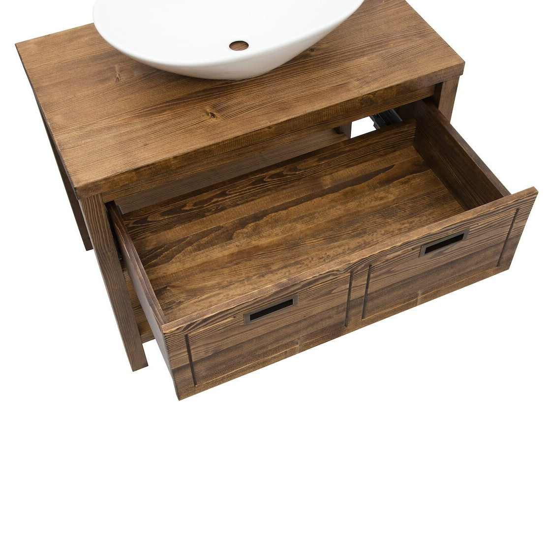 COUNTRY90ZBUMPA Naturel Country 90 x 72,5 x 51 cm masivna omarica za umivalnik retro izgleda