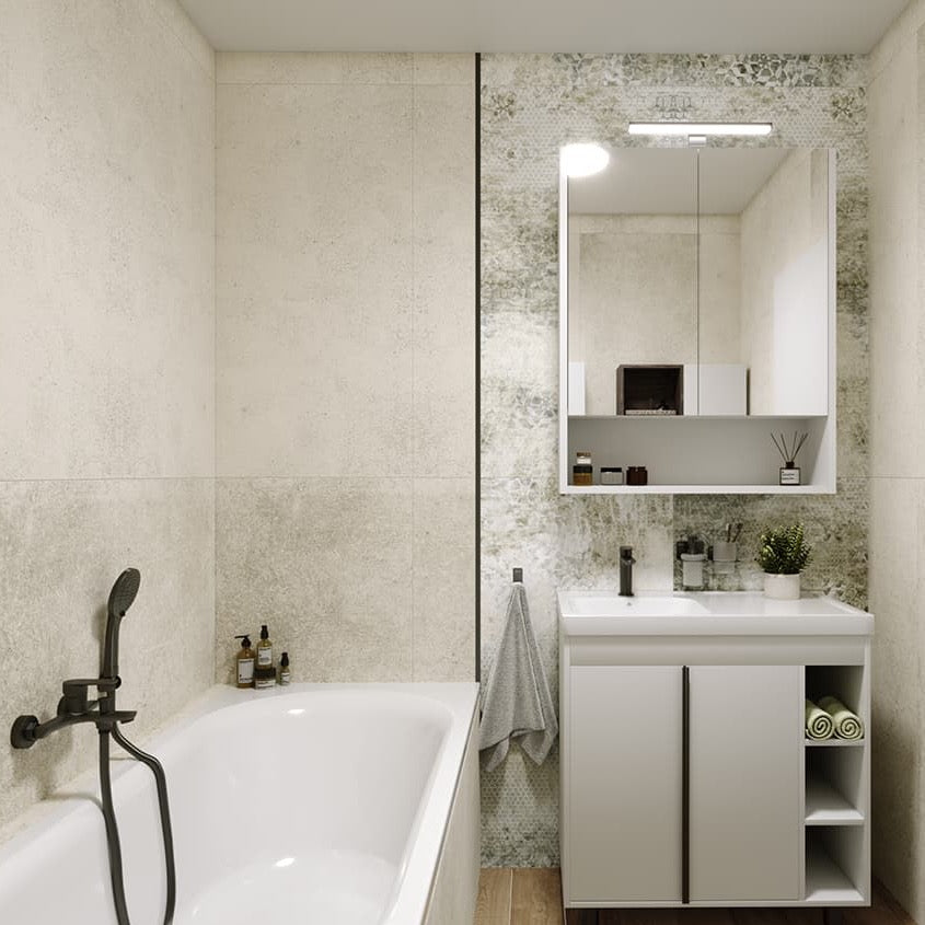LUCCA60W Naturel Lucca 59 x 45 cm umivalnik z omarico