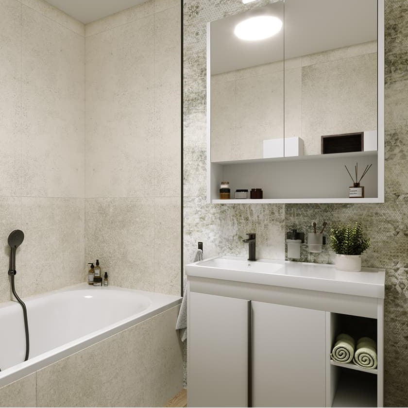 LUCCA80W Naturel Lucca 79 x 45 cm umivalnik z omarico