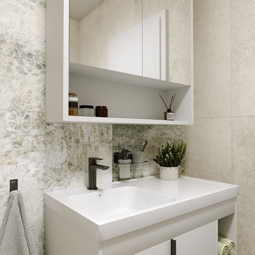 LUCCA80W Naturel Lucca 79 x 45 cm umivalnik z omarico