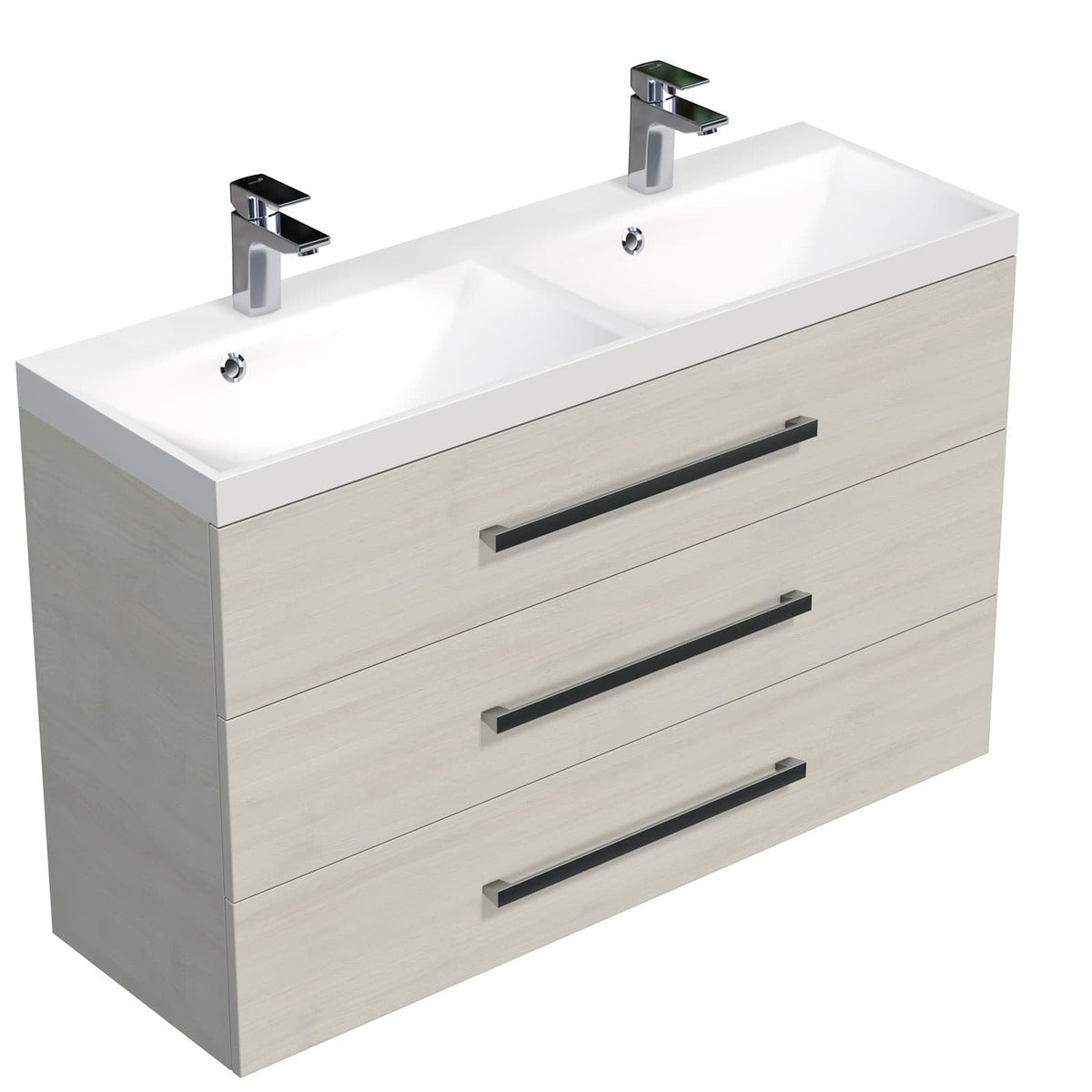 CUBE21203DC Naturel Cube Way 120 x 40 cm dvojni umivalnik z omarico
