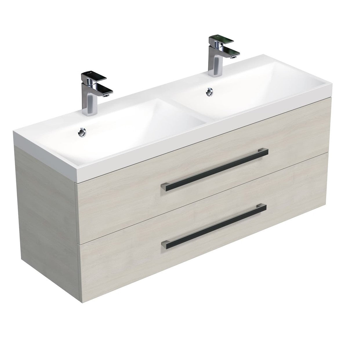 CUBE2120ZDC Naturel Cube Way 120 x 40 cm dvojni umivalnik z omarico