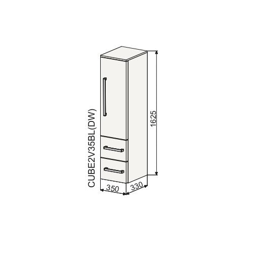 CUBE2V35DW Naturel Cube Way 163 x 33 x 33 cm visoka stranska omara