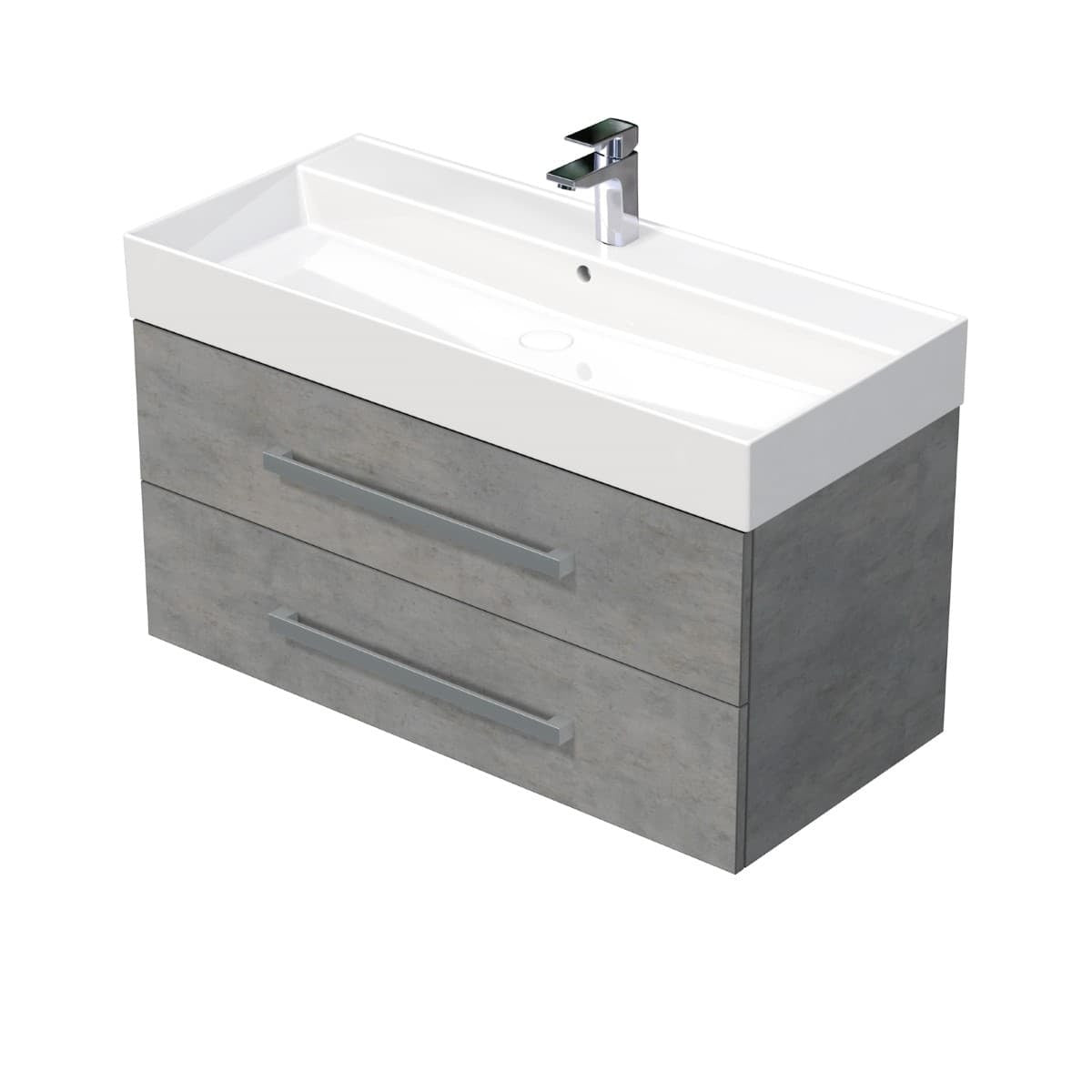 CUBE461002BESAT Naturel Cube Way 100 x 46 cm umivalnik z omarico