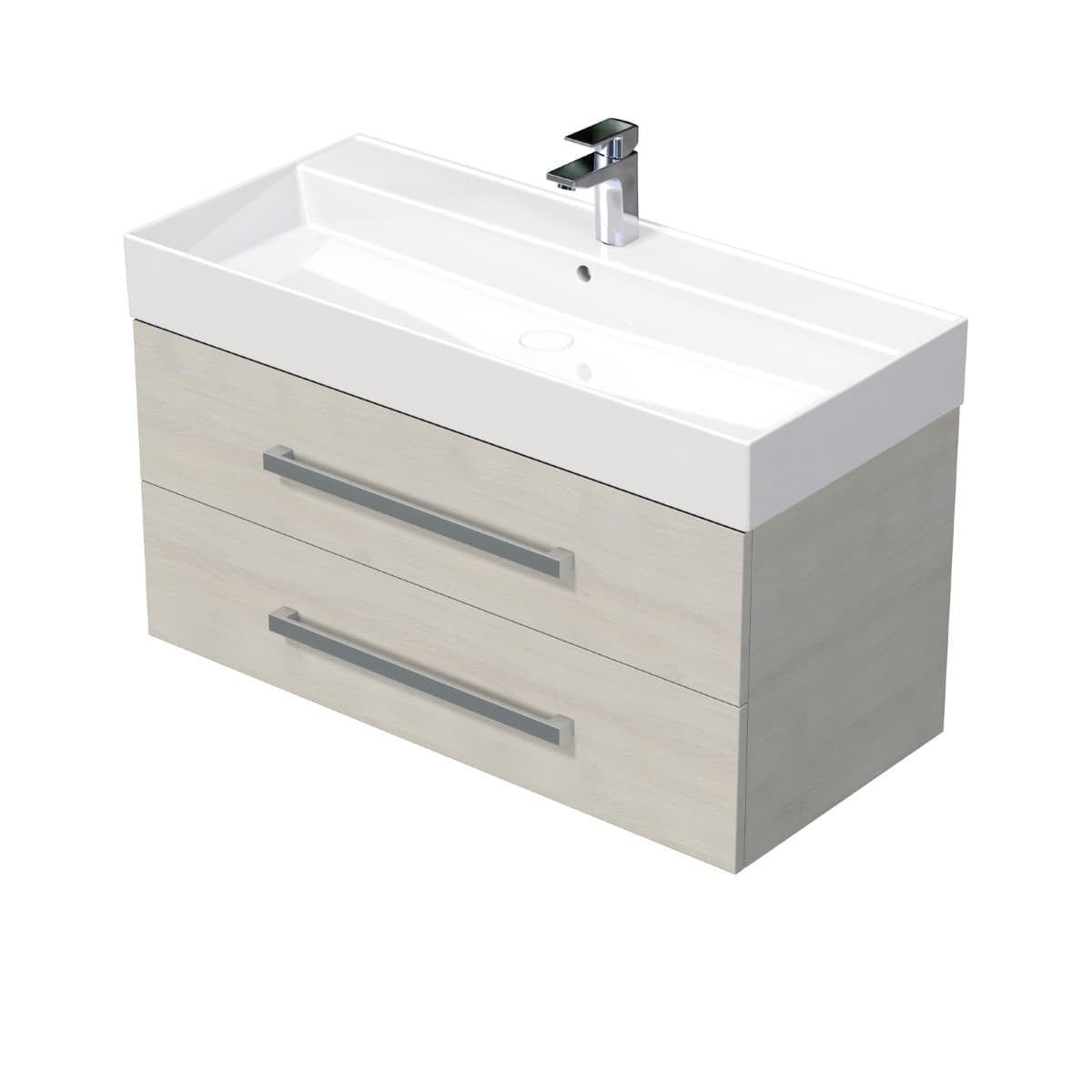 CUBE461002DCSAT Naturel Cube Way 100 x 46 cm umivalnik z omarico