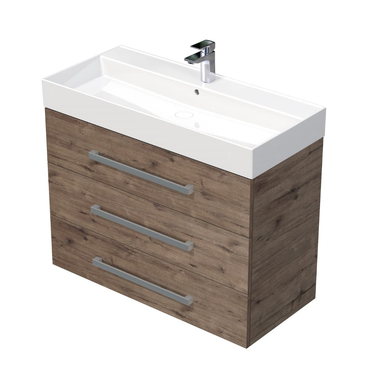CUBE461003DWSAT Naturel Cube Way 100 x 46 cm umivalnik z omarico
