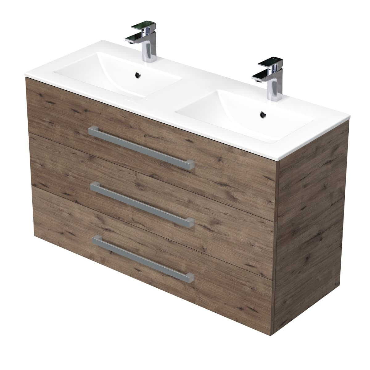 CUBE461203DWMOD Naturel Cube Way 120 x 46 cm dvojni umivalnik z omarico