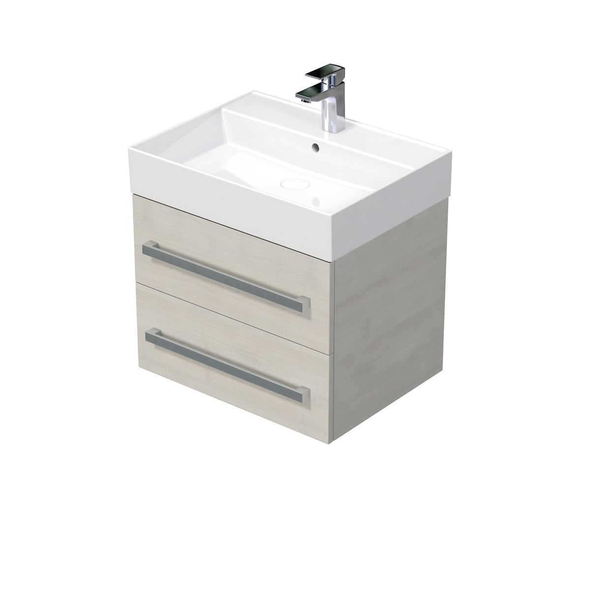 CUBE46602DCSAT Naturel Cube Way 60 x 46 cm umivalnik z omarico