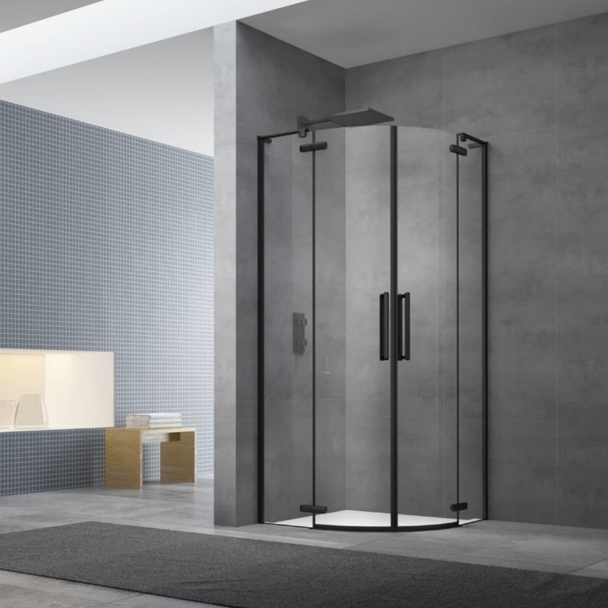 SATTGS80CT SAT TGD NEW 80 x 80 polkrožna tuš kabina črna