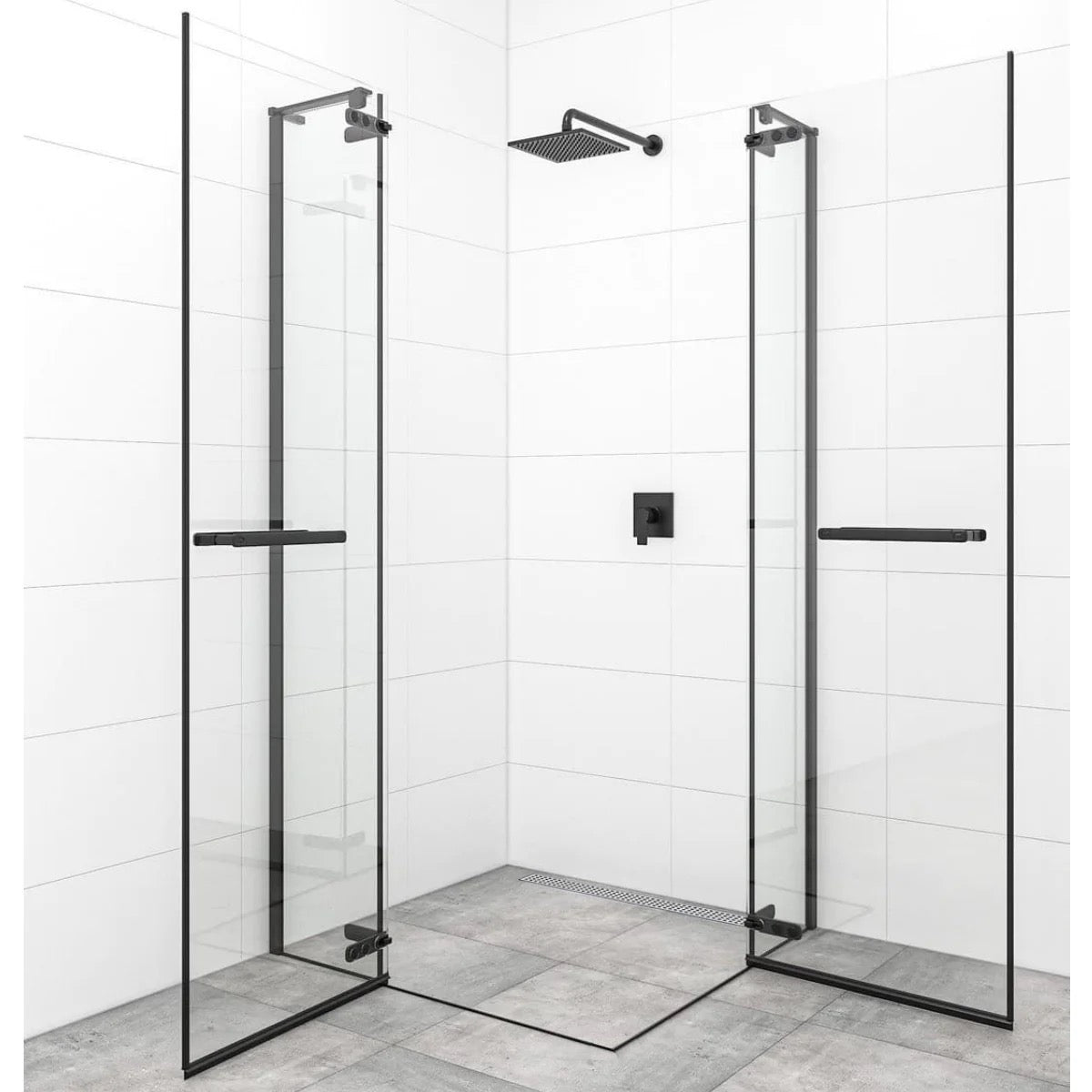 SATTGDN12080C SAT TGD NEW 120 x 80 cm pravokotna tuš kabina brez okvirja črna