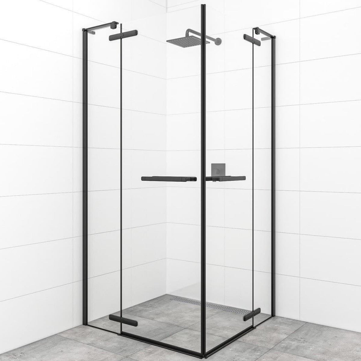 SATTGDN12080C SAT TGD NEW 120 x 80 cm pravokotna tuš kabina brez okvirja črna