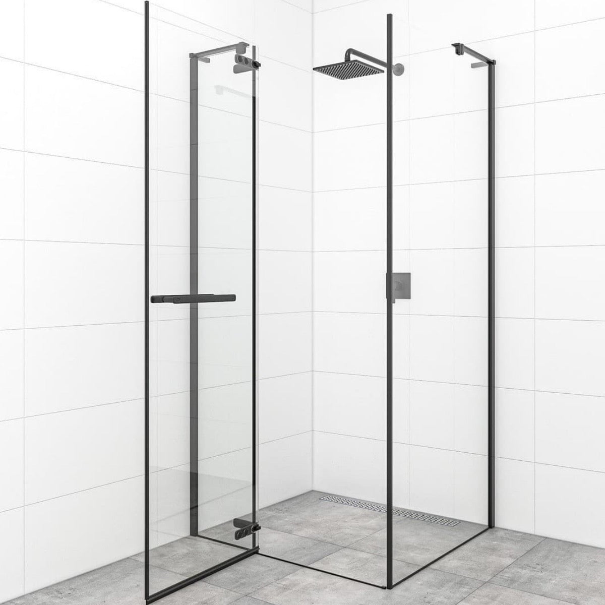 SATTGDN120S80C SAT TGD NEW 120 x 80 cm pravokotna tuš kabina brez okvirja črna