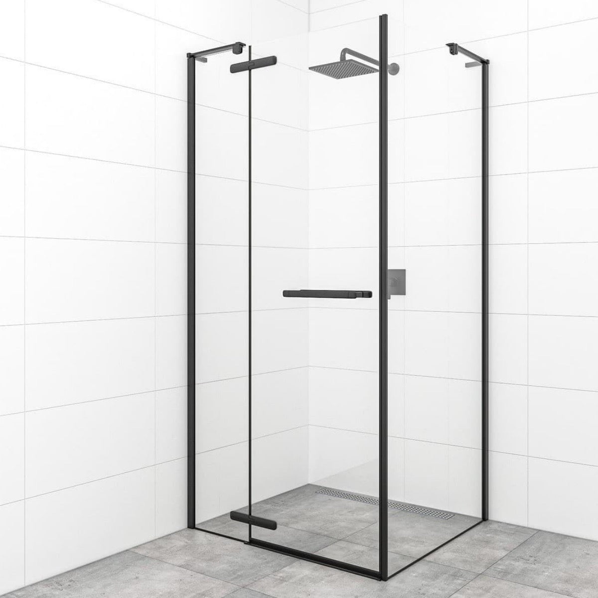 SATTGDN120S80C SAT TGD NEW 120 x 80 cm pravokotna tuš kabina brez okvirja črna