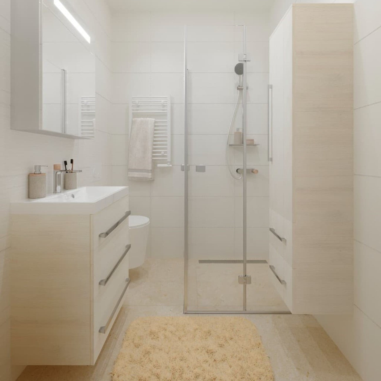 CUBE21003DC Naturel Cube Way 100 x 40 cm umivalnik z omarico