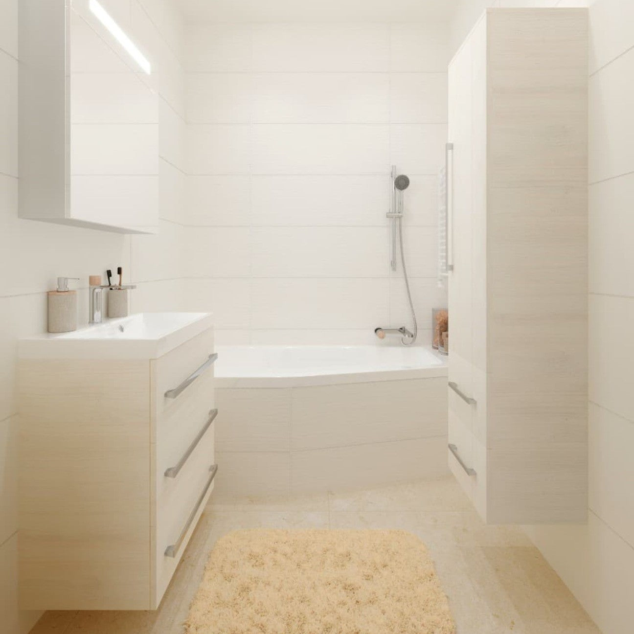 CUBE21003DC Naturel Cube Way 100 x 40 cm umivalnik z omarico