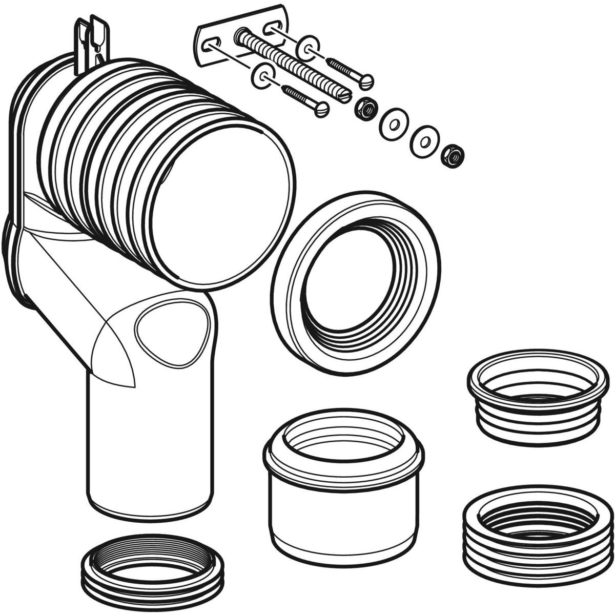 131.081.11.1 Geberit priključno koleno za WC školjko