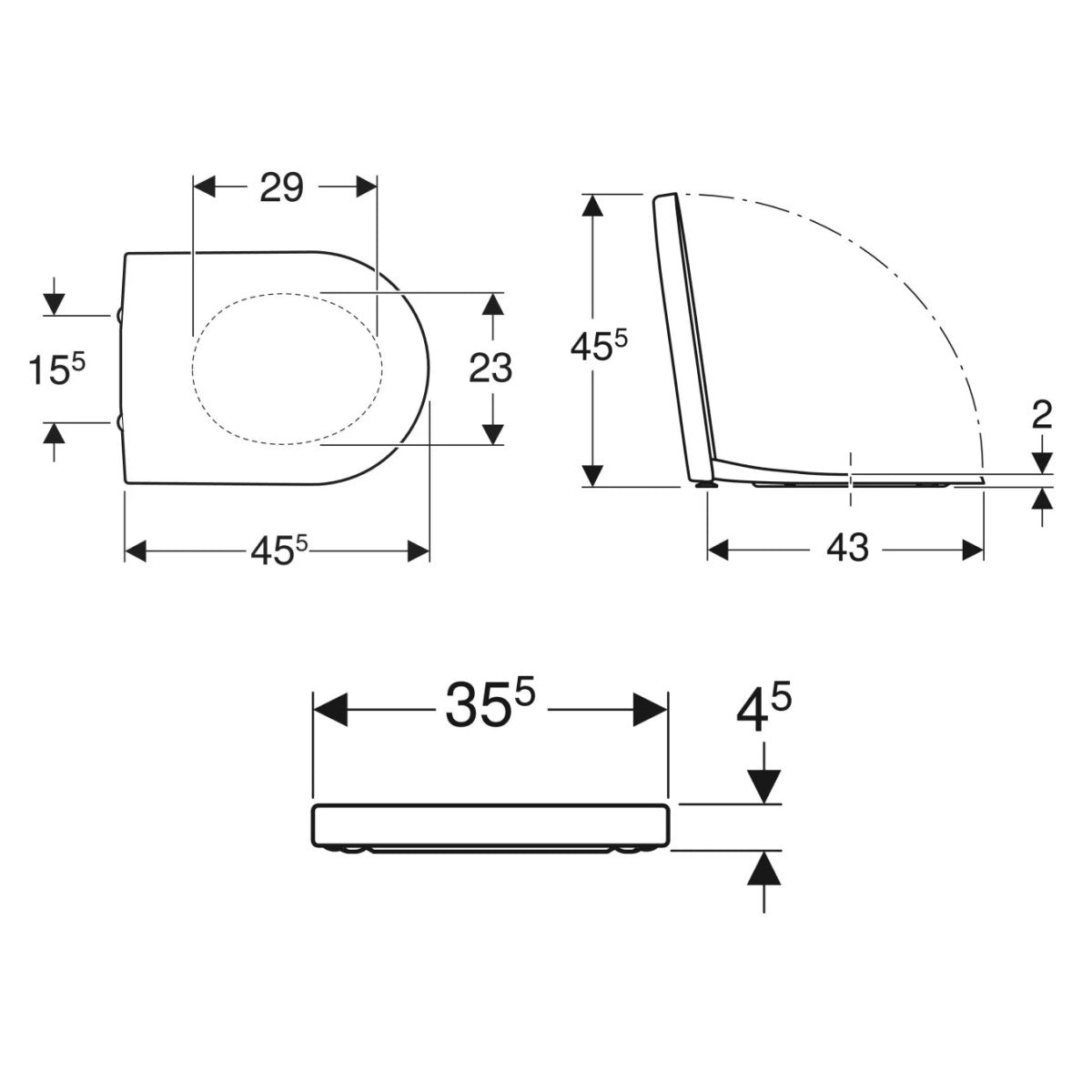 500.670.01.1 Geberit iCon WC deska s počasnim zapiranjem "Soft Close"