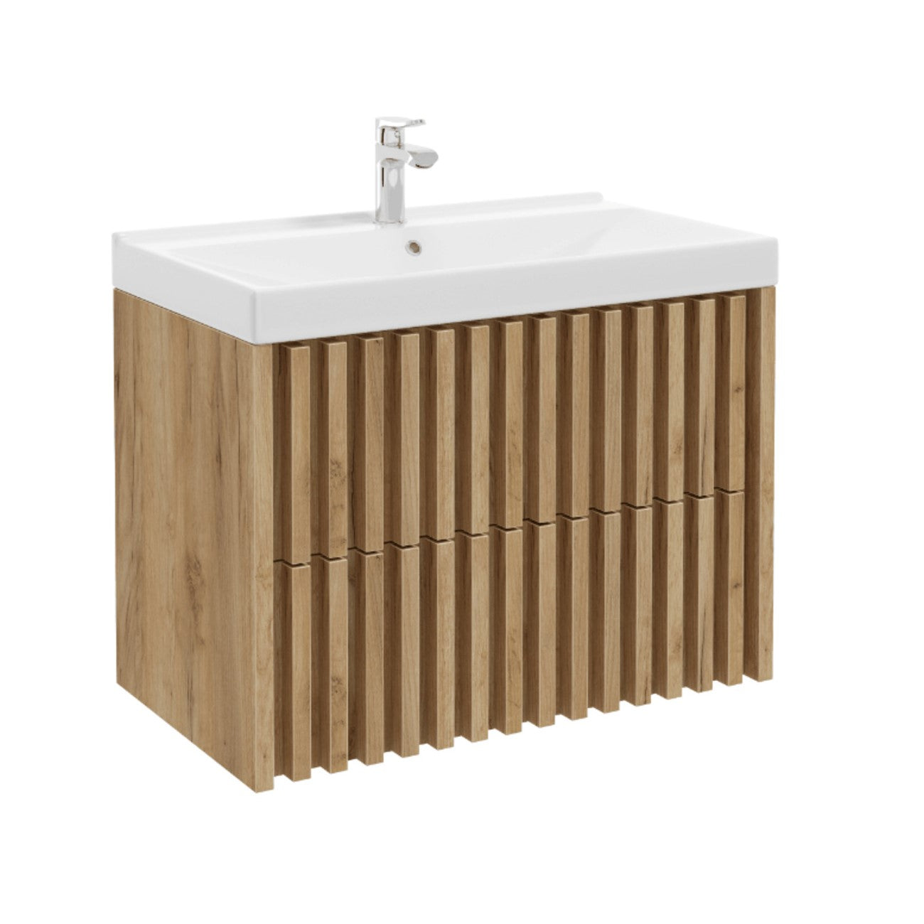 DELANO80ZDUM Naturel Delano 80 x 46 cm umivalnik z omarico