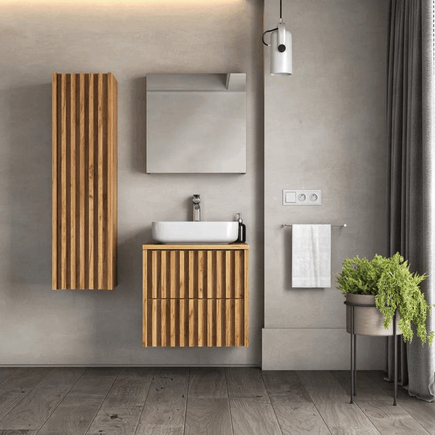 DELANO60ZDUM Naturel Delano 60 x 46 cm umivalnik z omarico