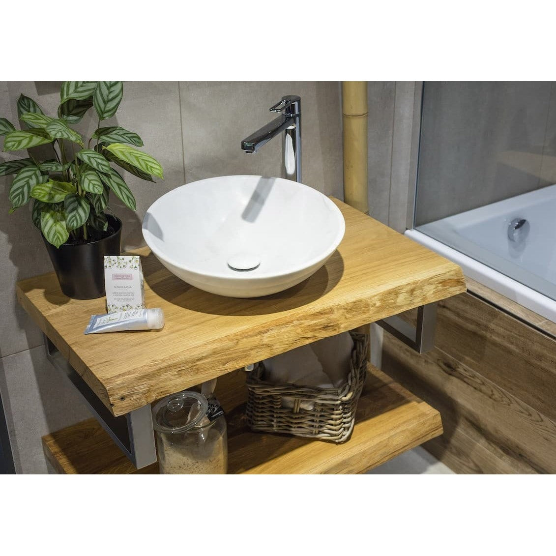 DMDUB100XX Naturel Wood 100 x 50 cm kopalniški pult iz masivnega lesa