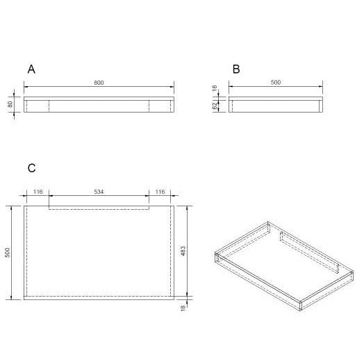 DO8050BE Naturel Dolce 80 x 50 cm pult za umivalnik