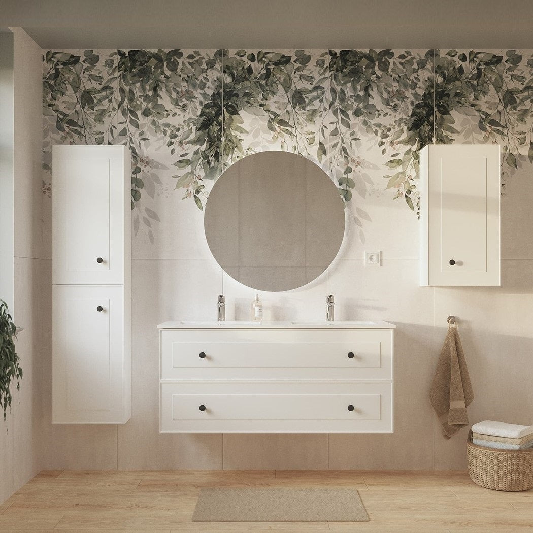 FORLI120BIU Naturel Forli 120 x 46 cm dvojni umivalnik z omarico