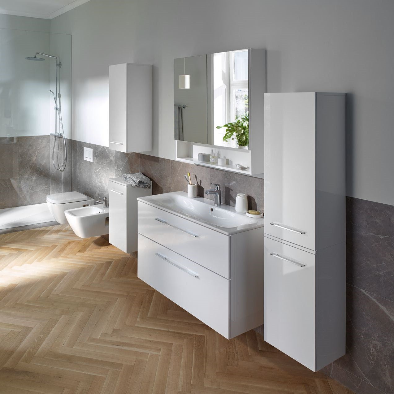 501.240.00.1 Geberit Selnova Square 80 x 50 cm umivalnik z omarico