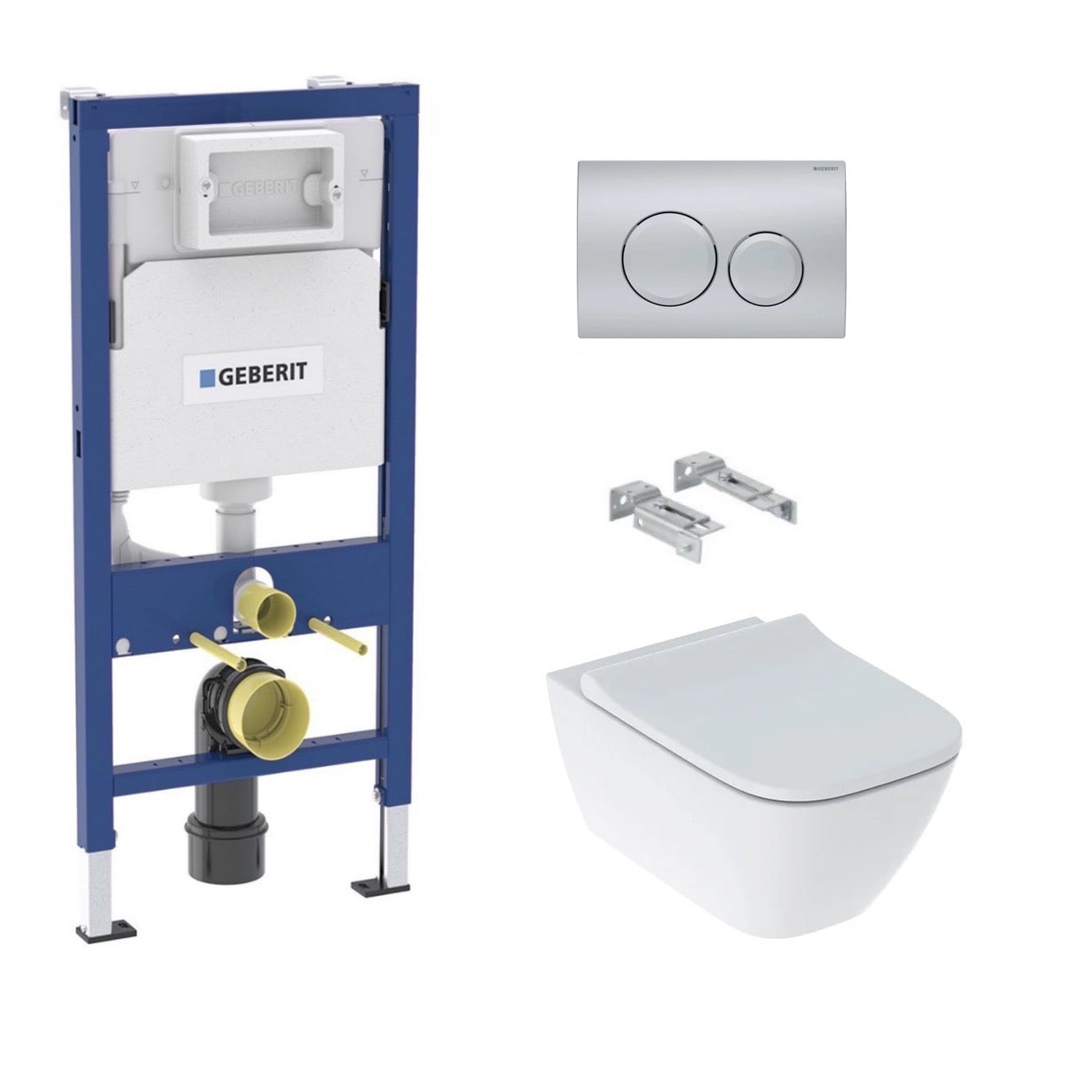 KOGEGESSD20CR Geberit Smyle Square WC školjka s podometnim splakovalnikom Geberit Duofix 458.103.00.1 Delta20