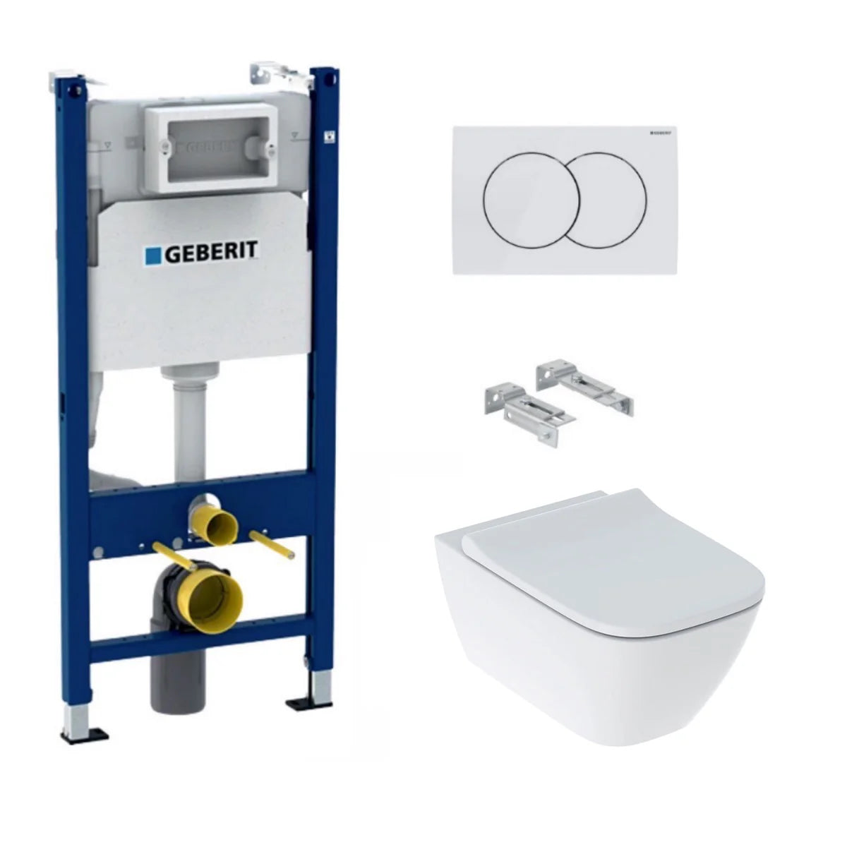 KOGEGESSD01W Geberit Smyle Square WC školjka s podometnim splakovalnikom Geberit Duofix 111.154.11.2 Delta01