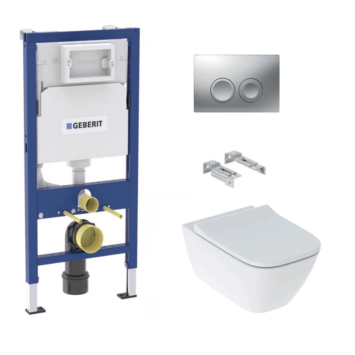 KOGEGESSD25CR Geberit Smyle Square WC školjka s podometnim splakovalnikom Geberit Duofix 458.103.00.1 Delta25