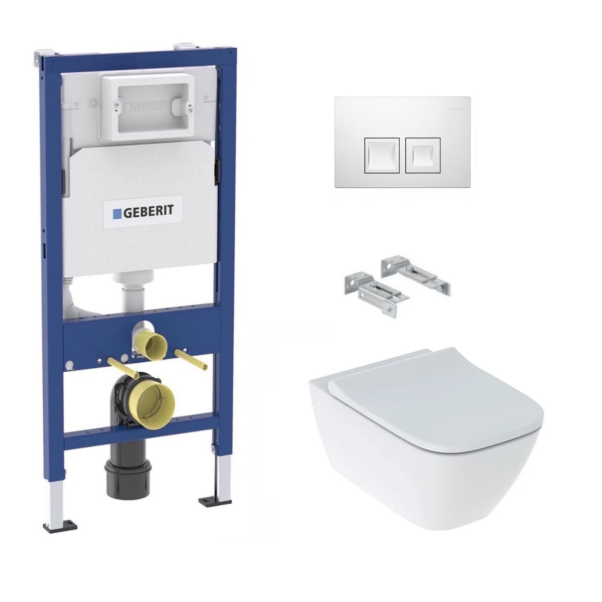 KOGEGESSD35W Geberit Smyle Square WC školjka s podometnim splakovalnikom Geberit Duofix 458.103.00.1 Delta35