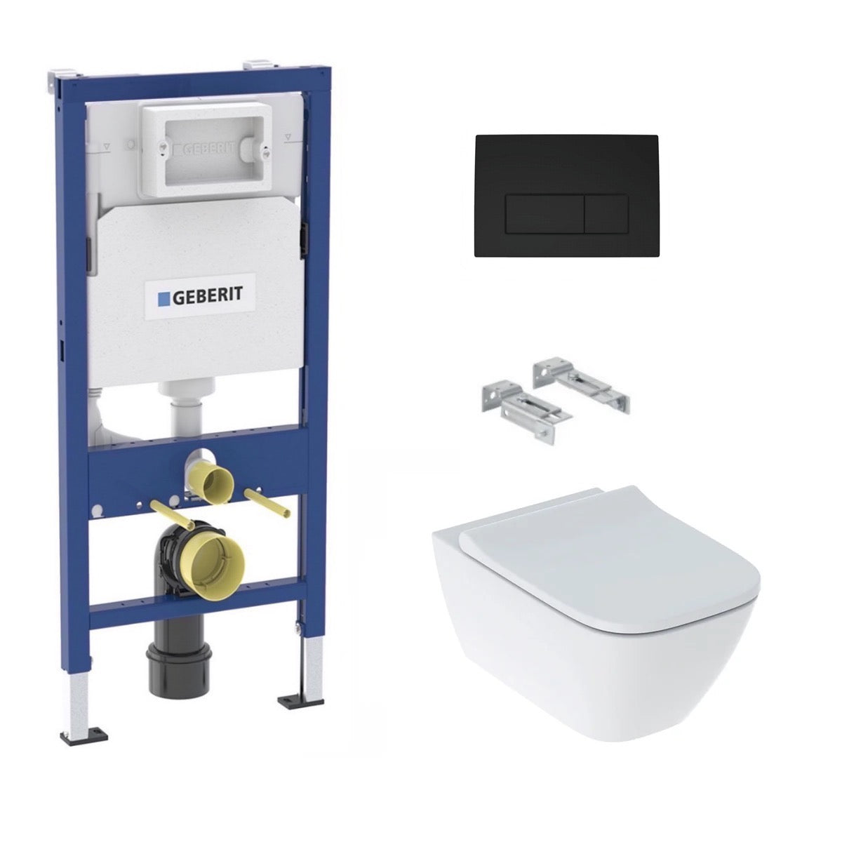 KOGEGESSD50B Geberit Smyle Square WC školjka s podometnim splakovalnikom Geberit Duofix 458.103.00.1 Delta50
