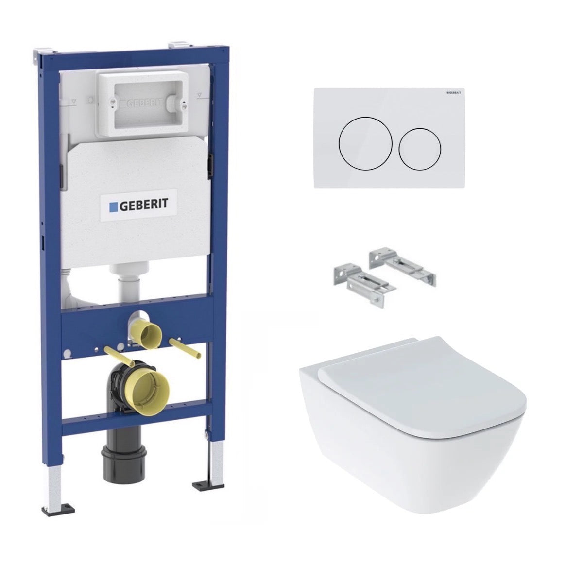 KOGEGESSD20W Geberit Smyle Square WC školjka s podometnim splakovalnikom Geberit Duofix 458.103.00.1 Delta20