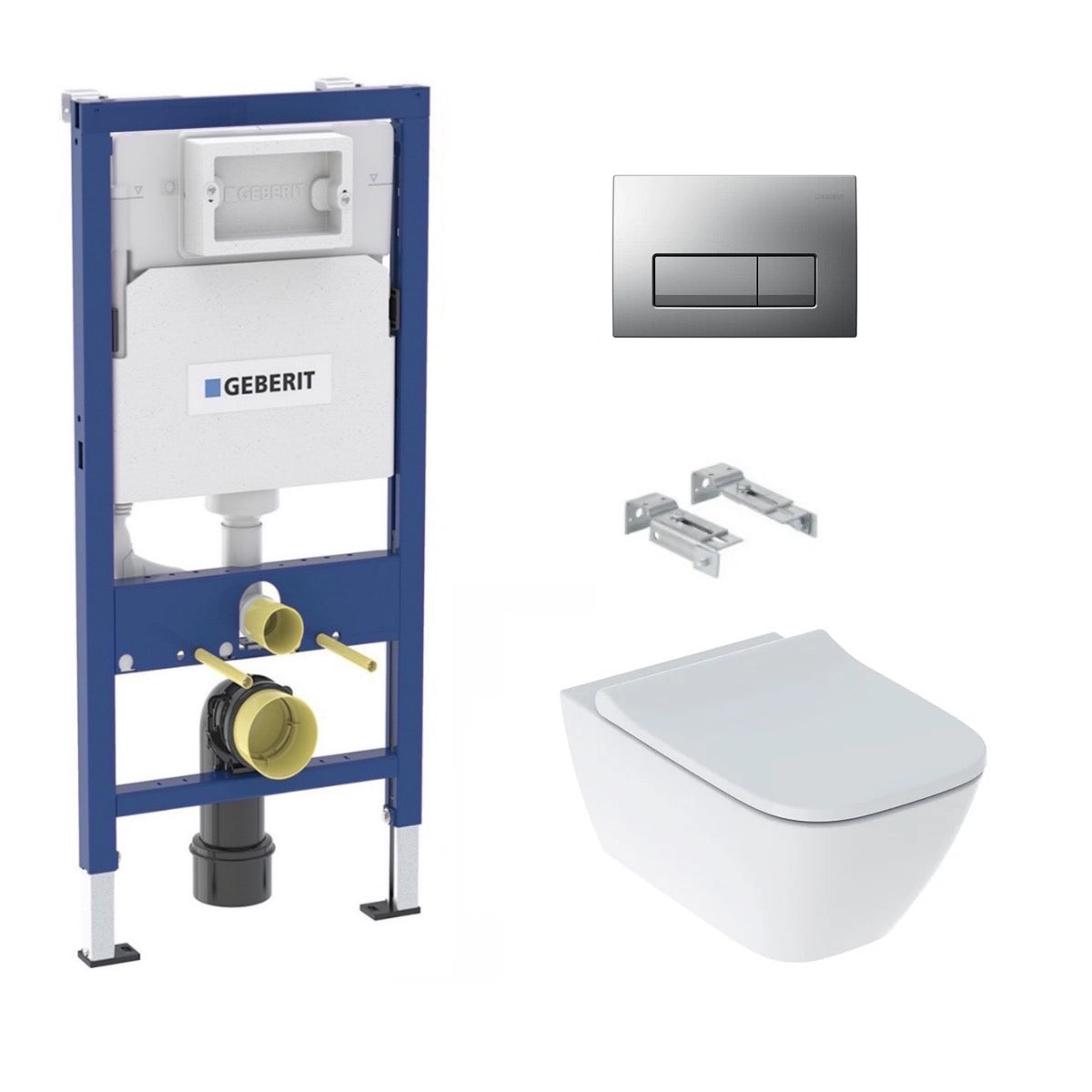 KOGEGESSD50CR Geberit Smyle Square WC školjka s podometnim splakovalnikom Geberit Duofix 458.103.00.1 Delta50