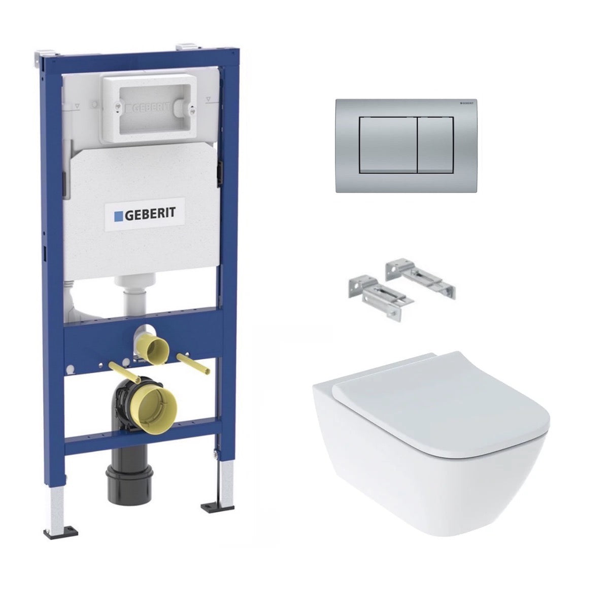KOGEGESSD30CR Geberit Smyle Square WC školjka s podometnim splakovalnikom Geberit Duofix 458.103.00.1 Delta30