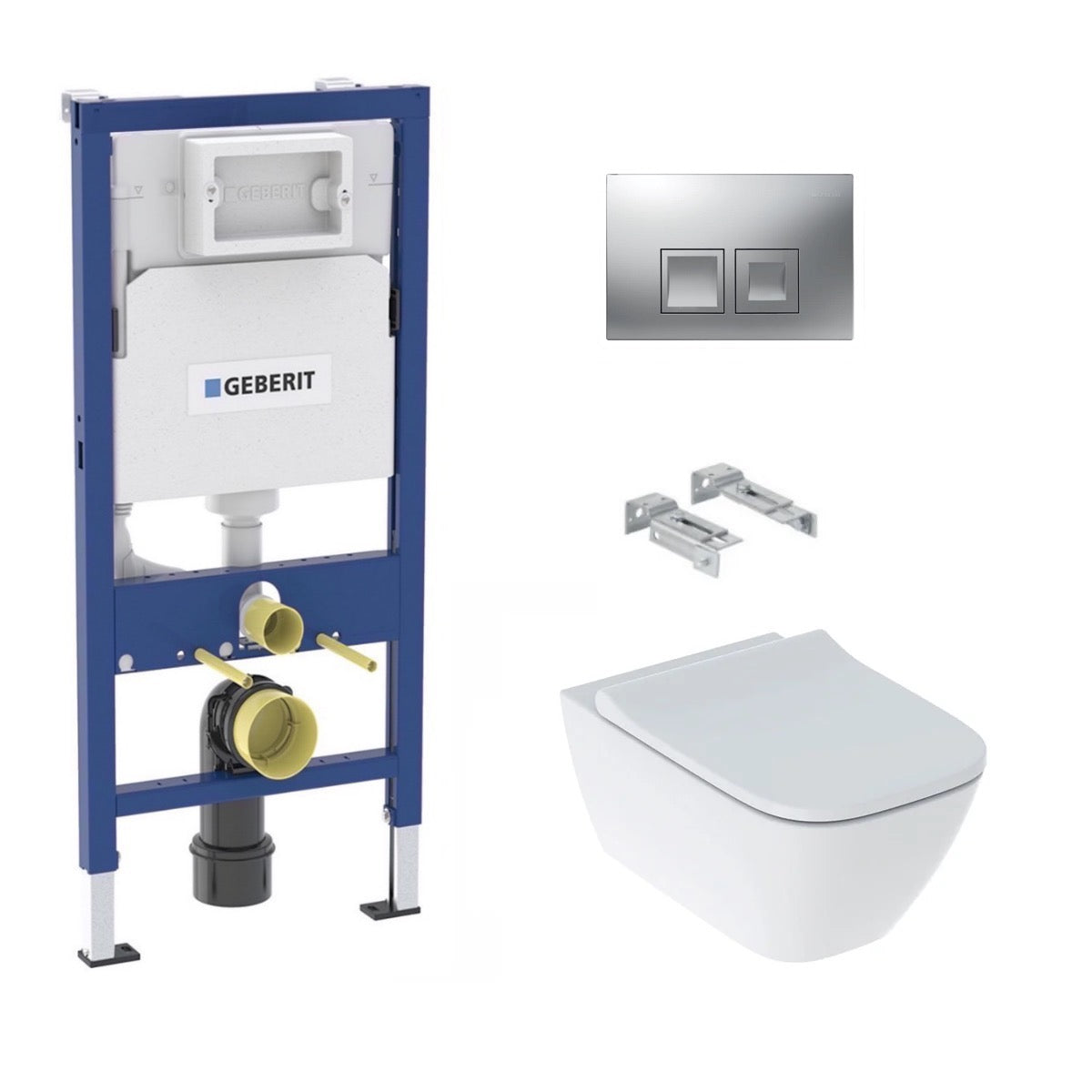 KOGEGESSD35CR Geberit Smyle Square WC školjka s podometnim splakovalnikom Geberit Duofix 458.103.00.1 Delta35