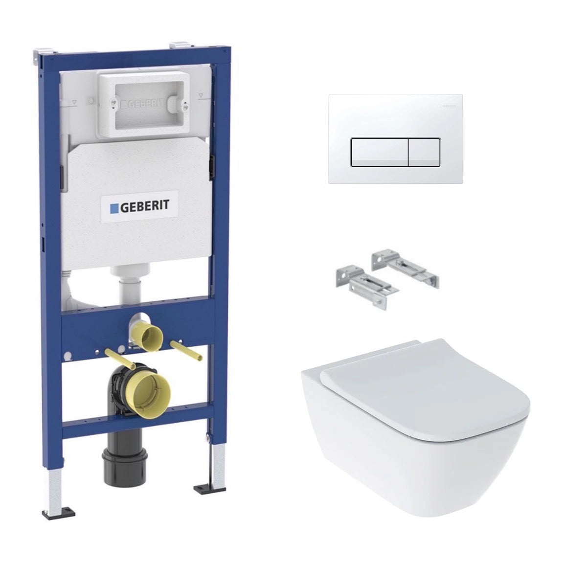 KOGEGESSD50W Geberit Smyle Square WC školjka s podometnim splakovalnikom Geberit Duofix 458.103.00.1 Delta50