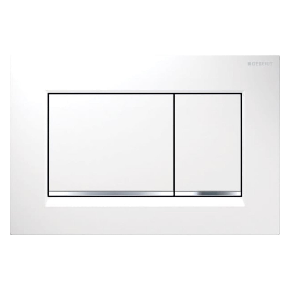 Geberit Sigma10 - SIGMA10 bedieningsplaat, spoeling Start/Stop, wit/chroom 115.893.KJ.1