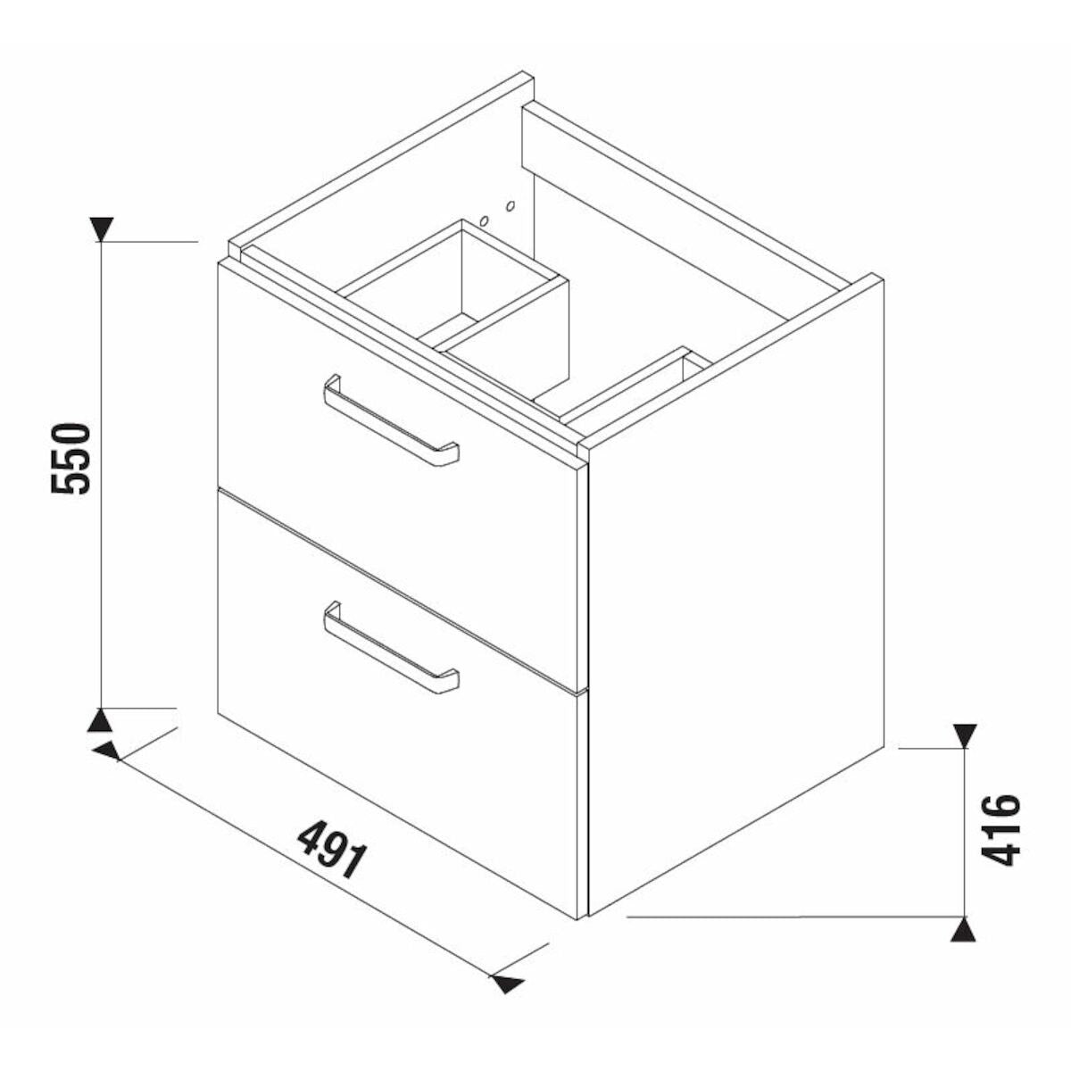 H40J3834023001 Jika Lyra Plus Viva 49 x 42 cm omarica za umivalnik