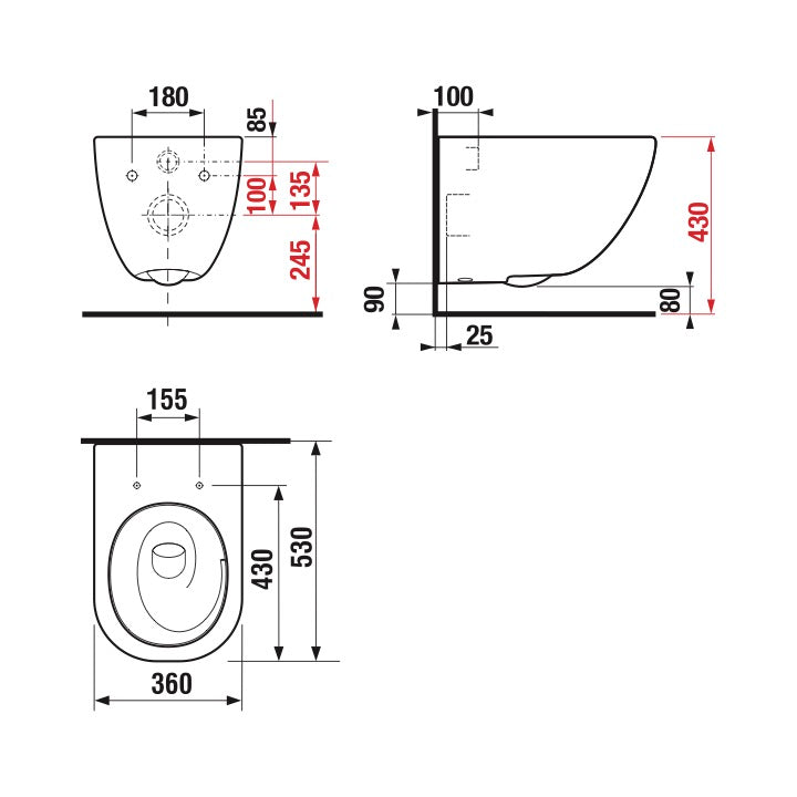 H8667180000001 Jika Mio-N viseča brezrobna WC školjka z WC desko s počasnim zapiranjem