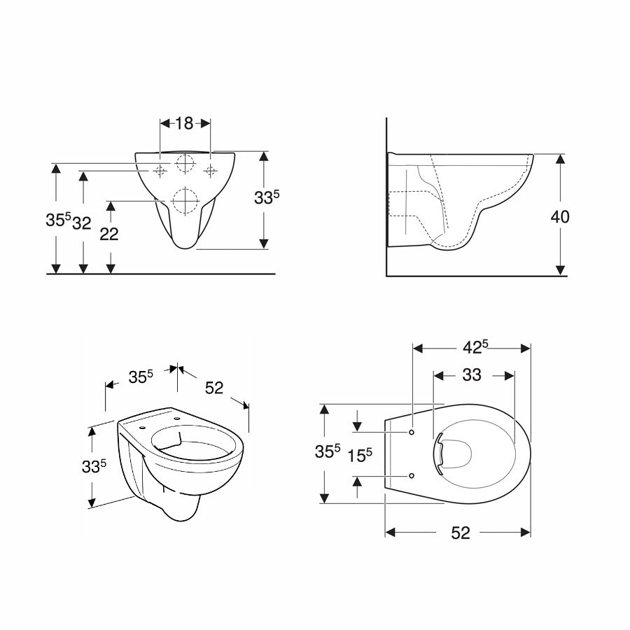 K39120000 Kolo Rekord viseča brezrobna WC školjka