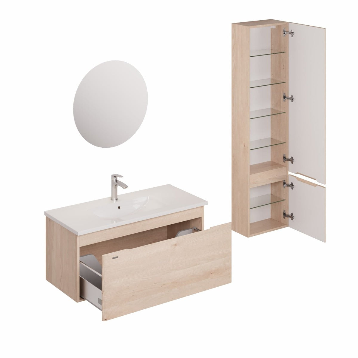 KSETANCONA2 Naturel Ancona 100 x 46 cm kopalniški sestav s stransko omarico