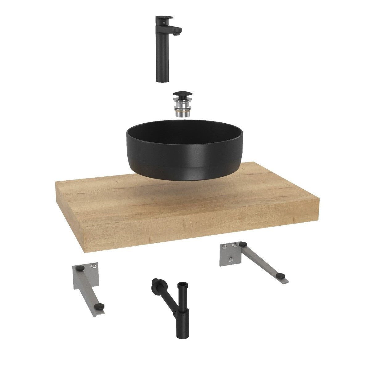 KSETDO10 Hansgrohe 80 x 50 cm kopalniški sestav s pultom za umivalnik