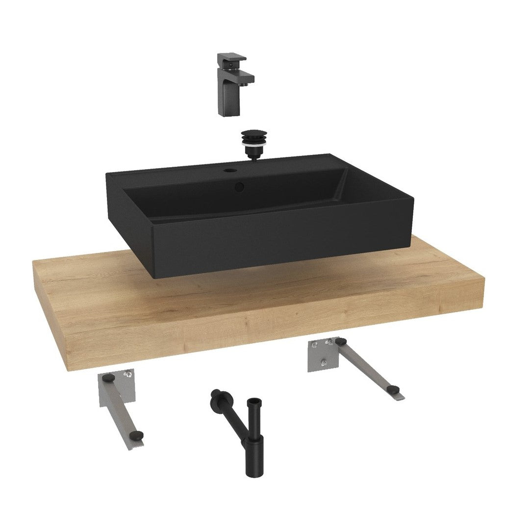 KSETDO16 Hansgrohe 100 x 50 cm kopalniški sestav s pultom za umivalnik