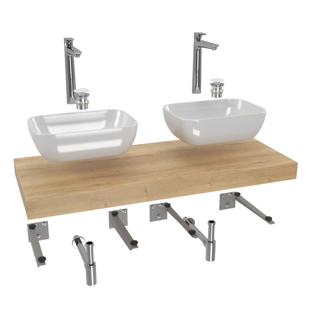 KSETDO18 Hansgrohe 120 x 50 cm kopalniški sestav s pultom za umivalnik