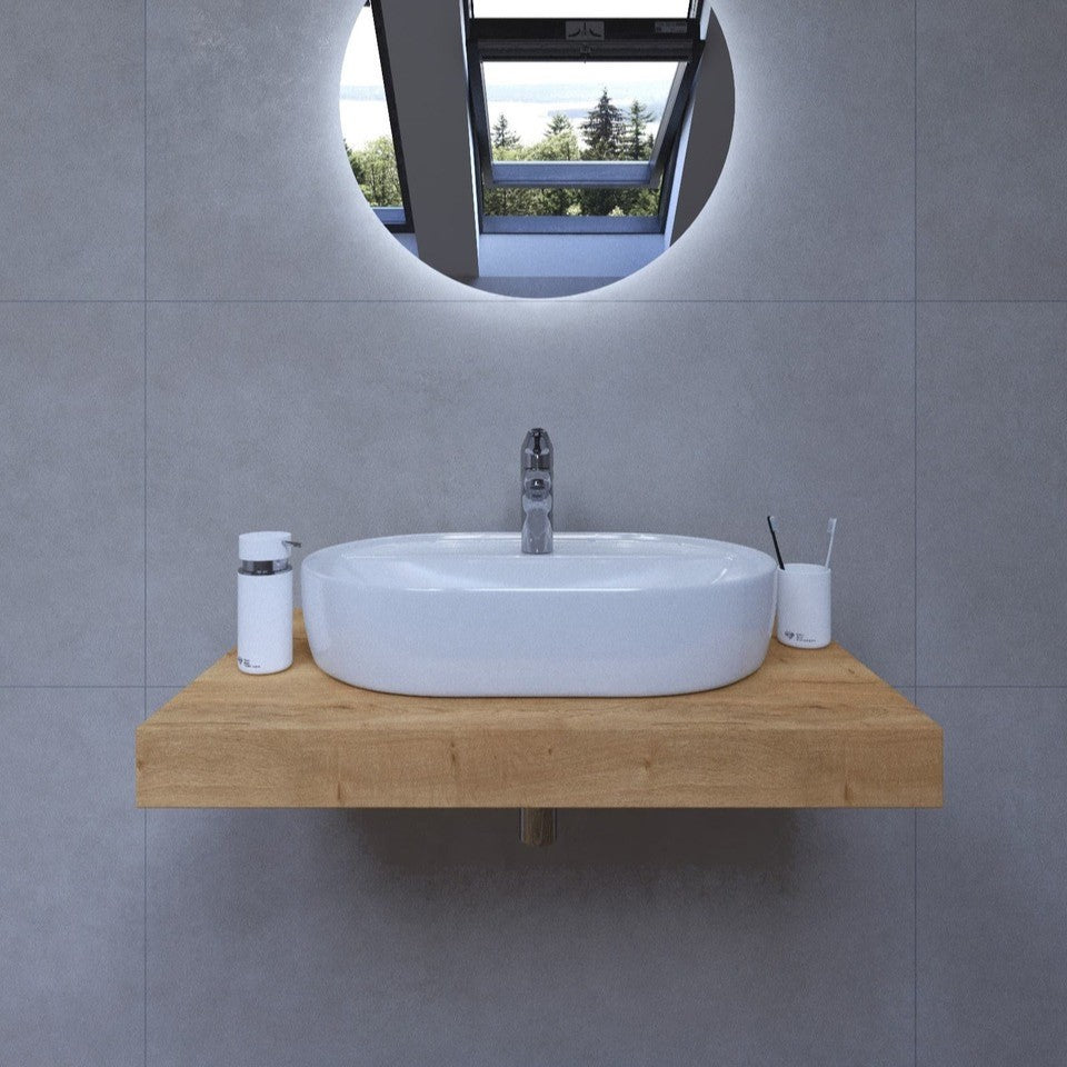 KSETDO2 Hansgrohe 80 x 50 cm kopalniški sestav s pultom za umivalnik