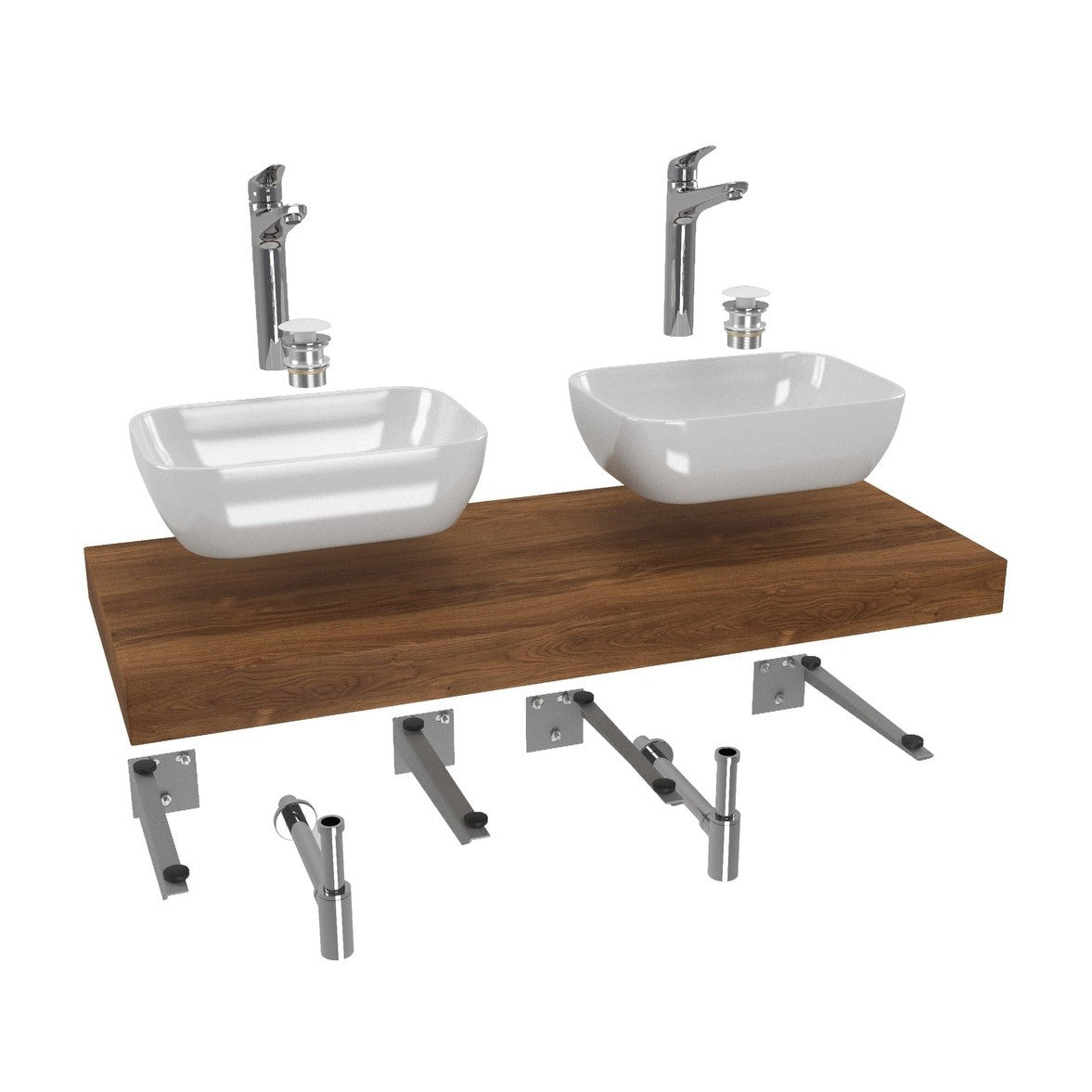 KSETDO20 Hansgrohe 120 x 50 cm kopalniški sestav s pultom za umivalnik