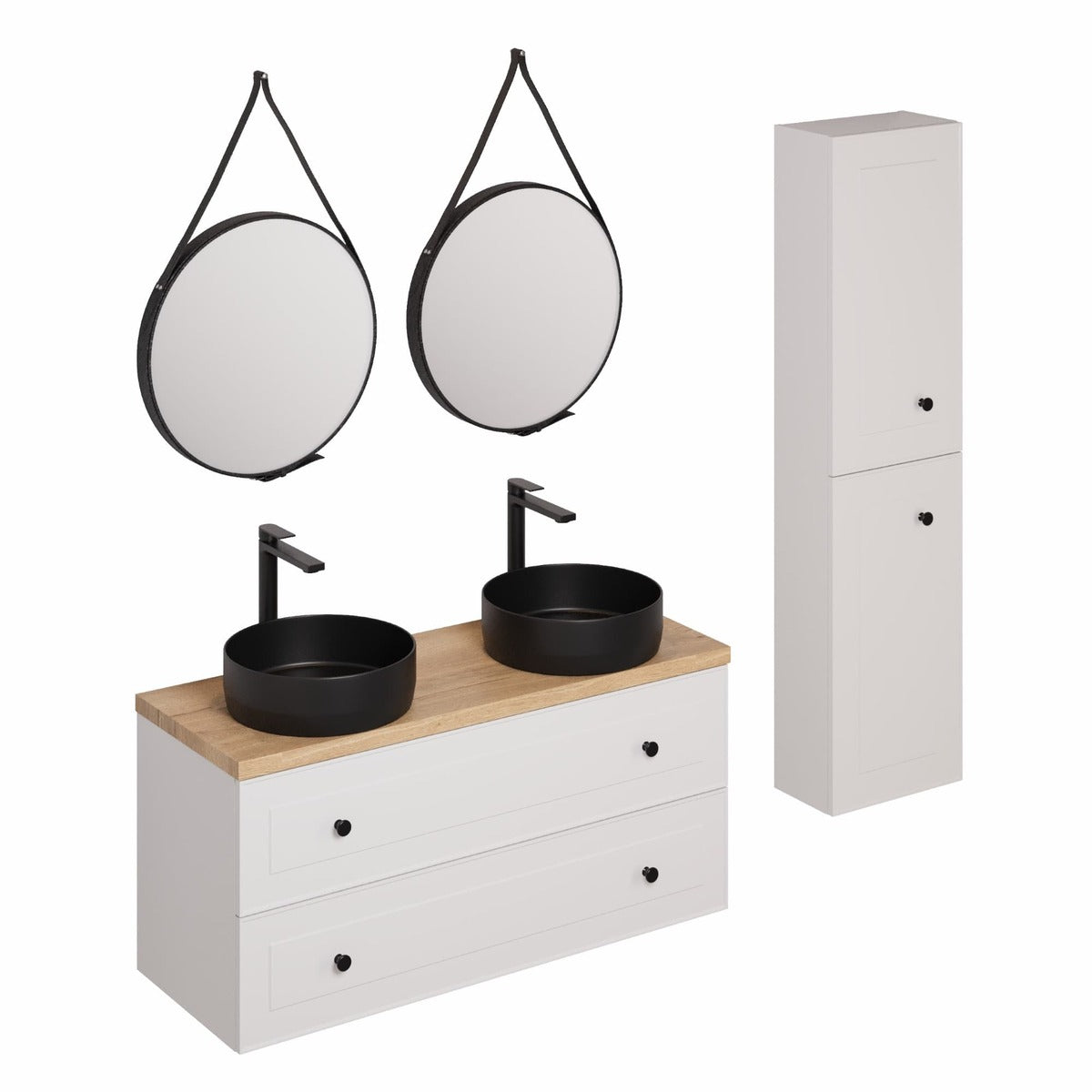 KSETFORLI4 Naturel Forli 120 x 46 cm kopalniški sestav s stransko omarico