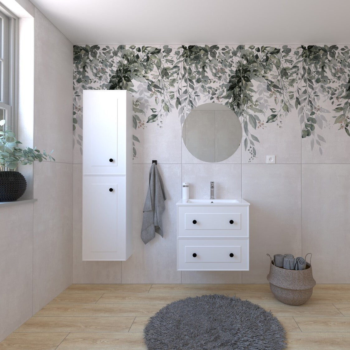 FORLI60BIU Naturel Forli 60 x 46 cm umivalnik z omarico