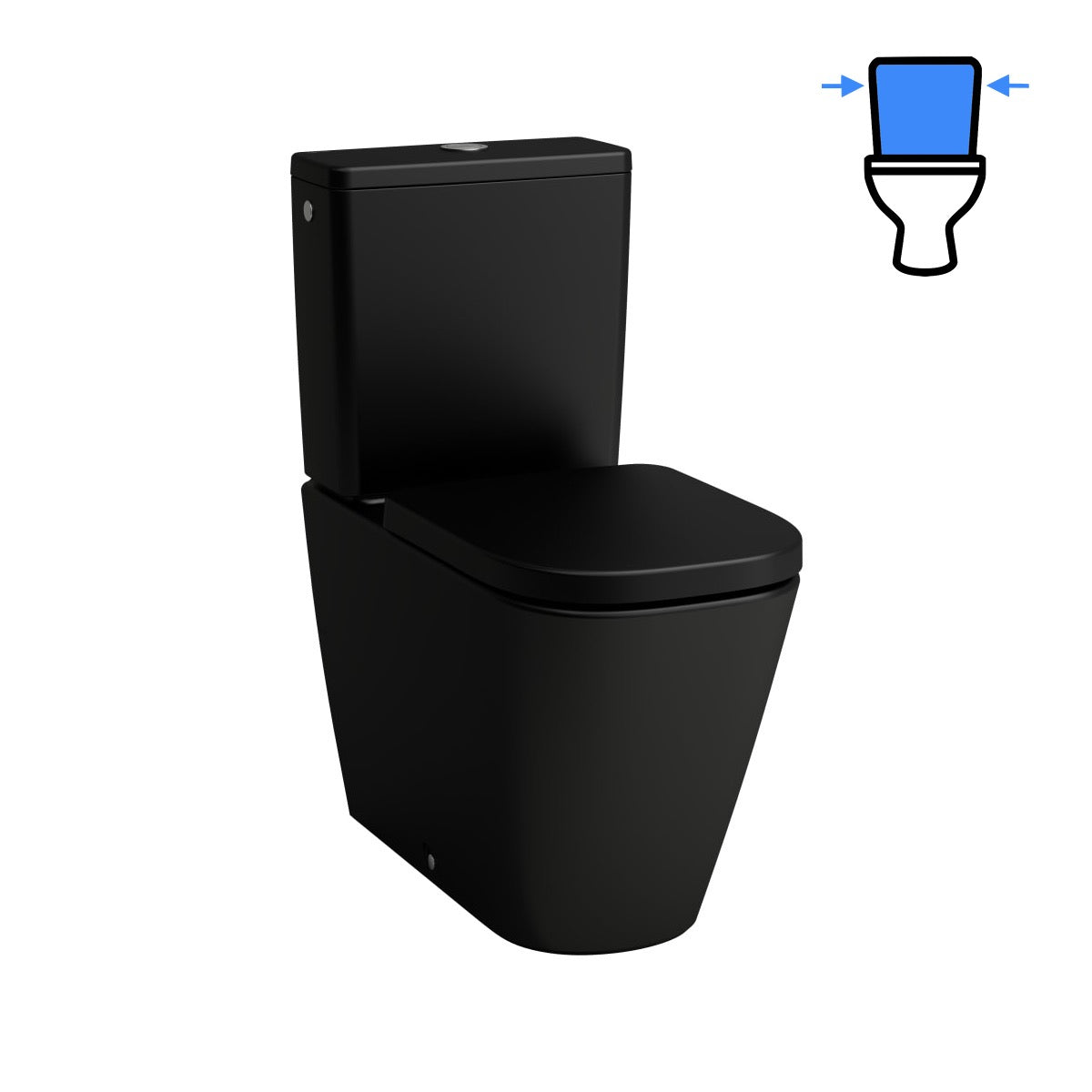 H8241117160001SET Laufen Meda črna talna brezrobna WC školjka monoblok z WC desko s počasnim zapiranjem